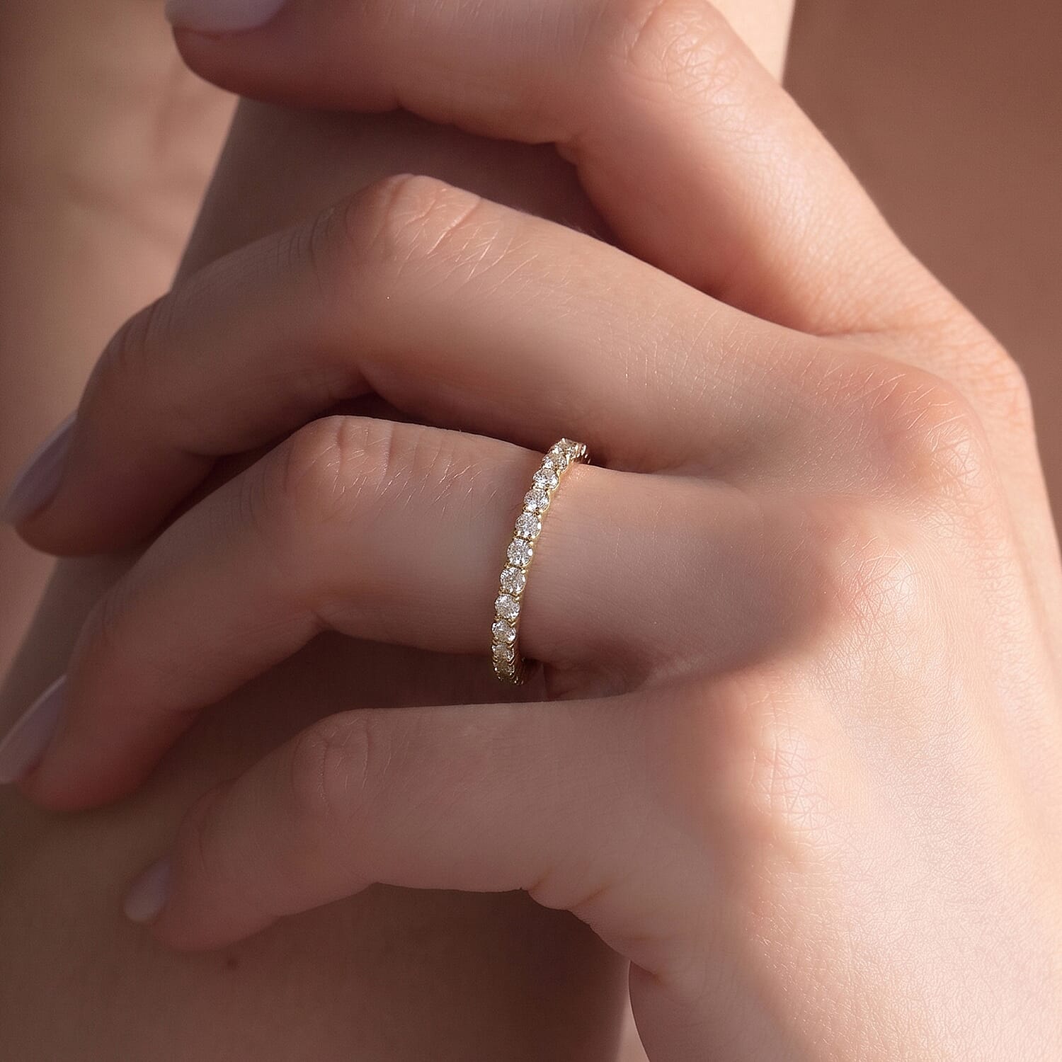9K Gold Moissanite Full Eternity Band Ring