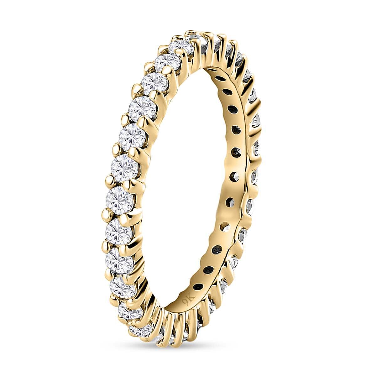 9K Gold Moissanite Full Eternity Band Ring