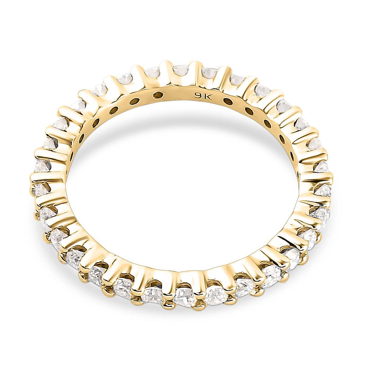 9K Gold Moissanite Full Eternity Band Ring