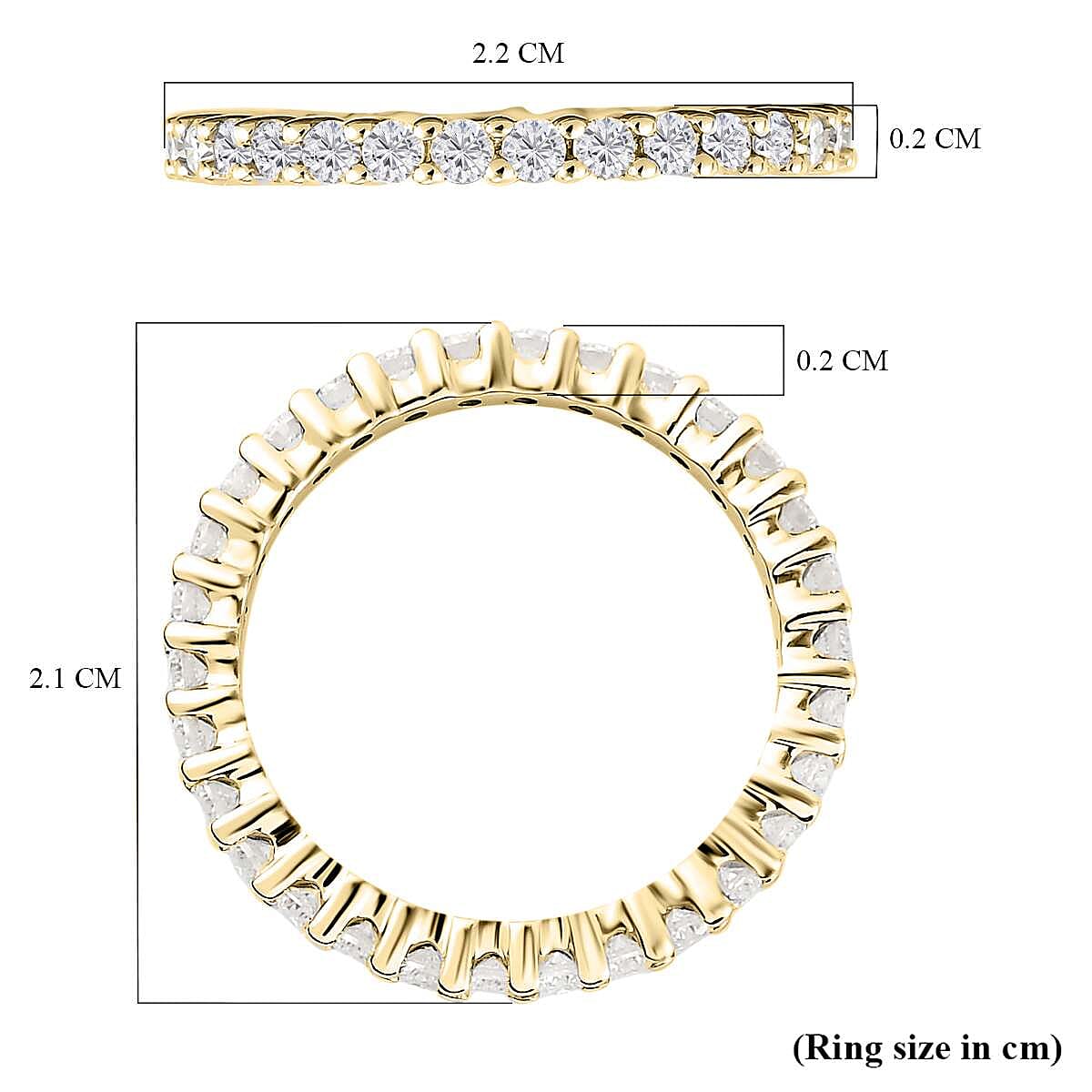 9K Gold Moissanite Full Eternity Band Ring