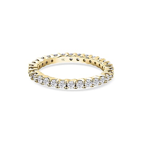 9K Yellow Gold Moissanite Full Eternity Ring