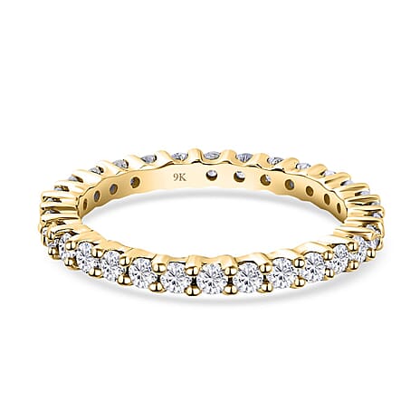 9K Yellow Gold Moissanite Full Eternity Ring