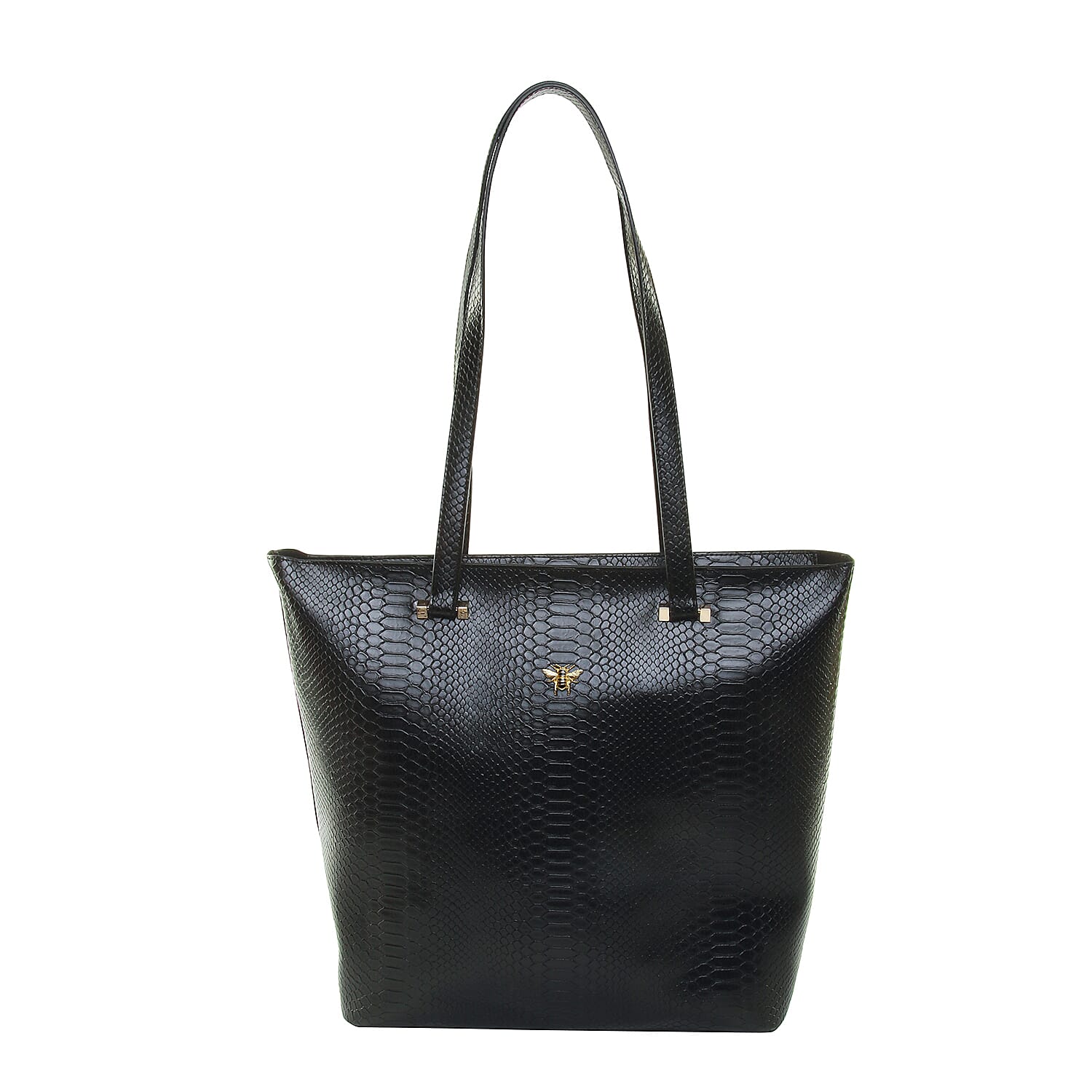 ALICE WHEELER Knightsbridge Snake Pattern Tote Bag - Black