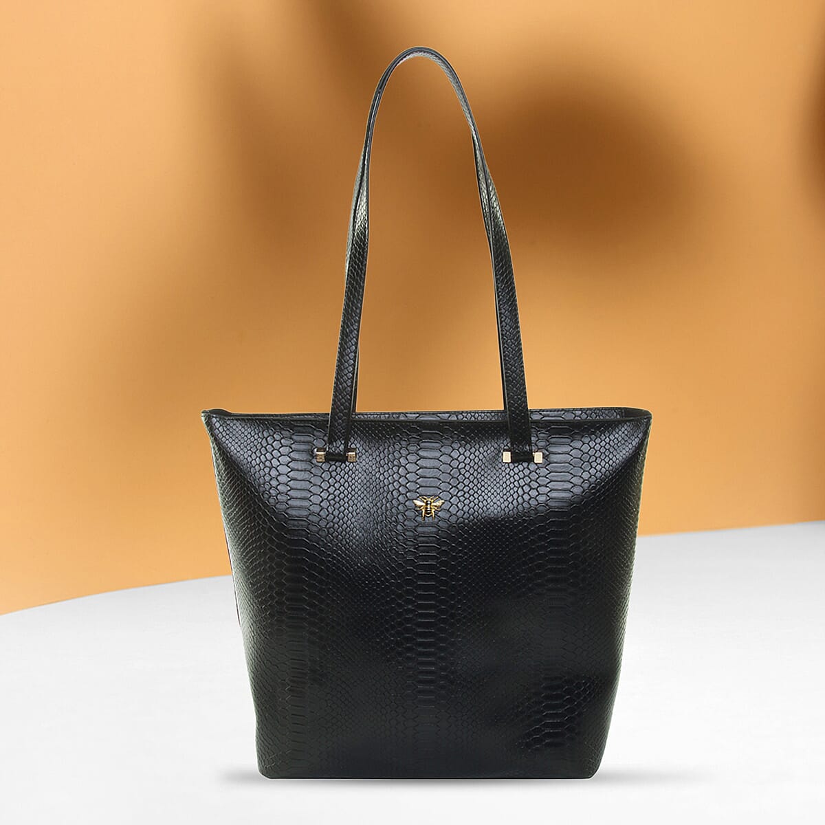 ALICE WHEELER Knightsbridge Snake Pattern Tote Bag - Black