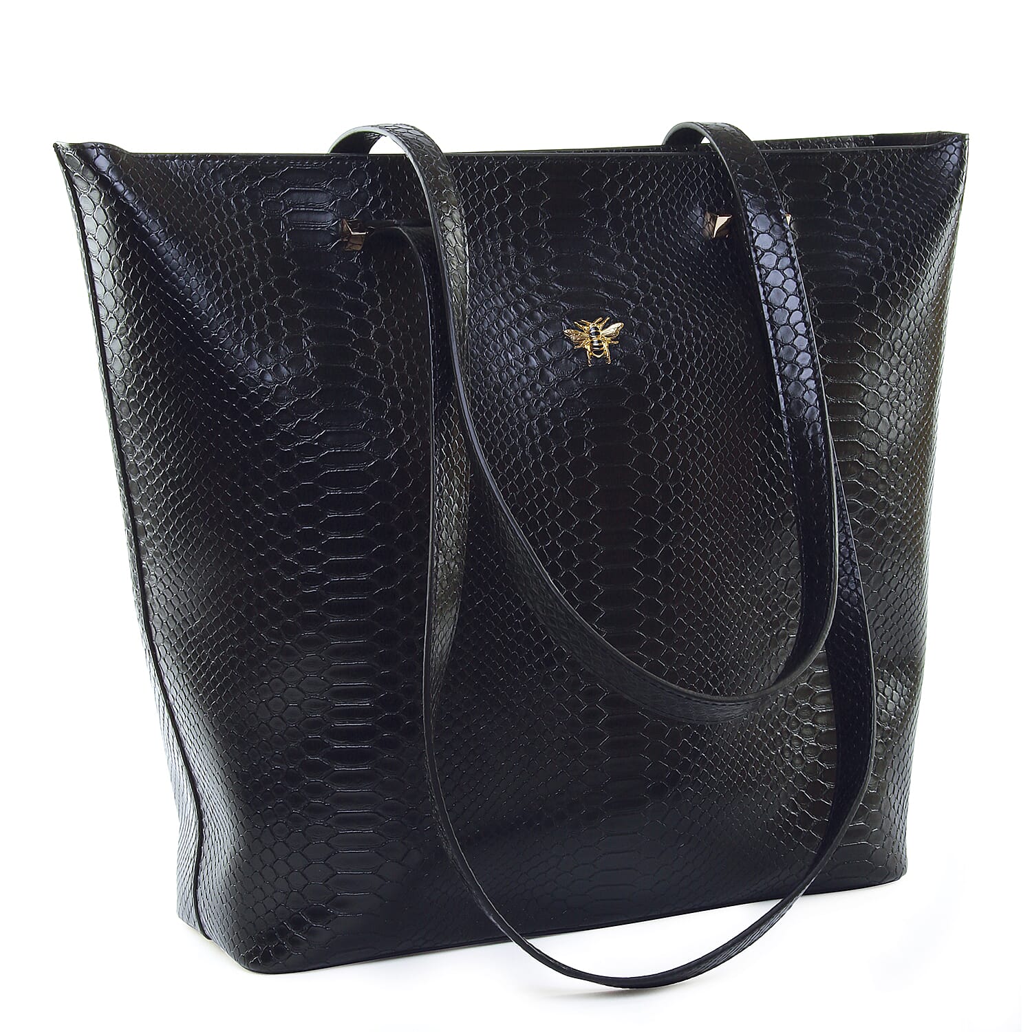 ALICE WHEELER Knightsbridge Snake Pattern Tote Bag - Black