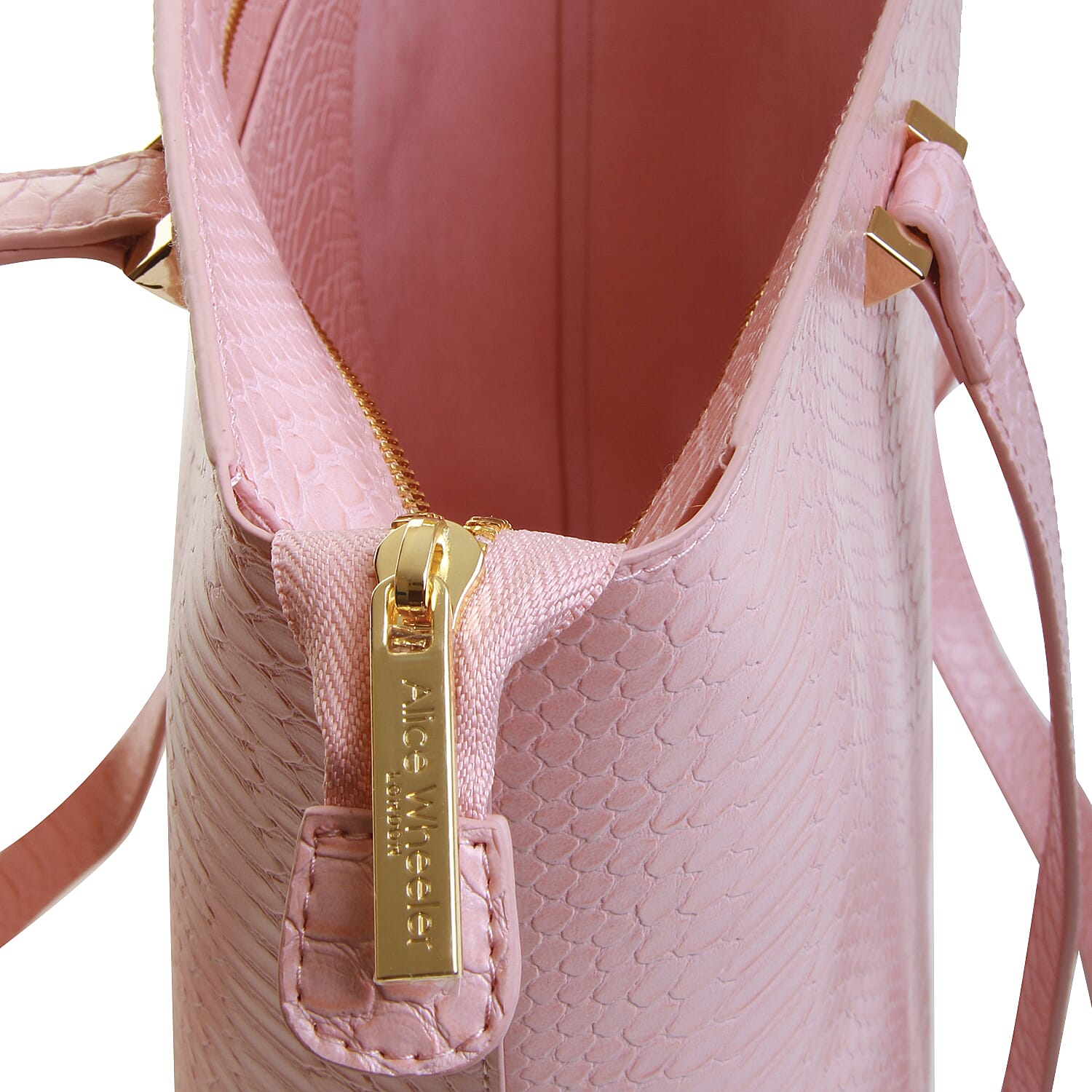 ALICE WHEELER Knightsbridge Snake Pattern Tote Bag - Pink