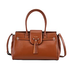 LA MAREY Genuine Leather Convertible Bag with Detachable Long Strap - Black