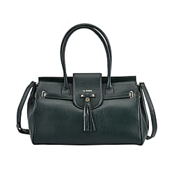 LA MAREY Genuine Leather Convertible Bag with Detachable Long Strap - Black