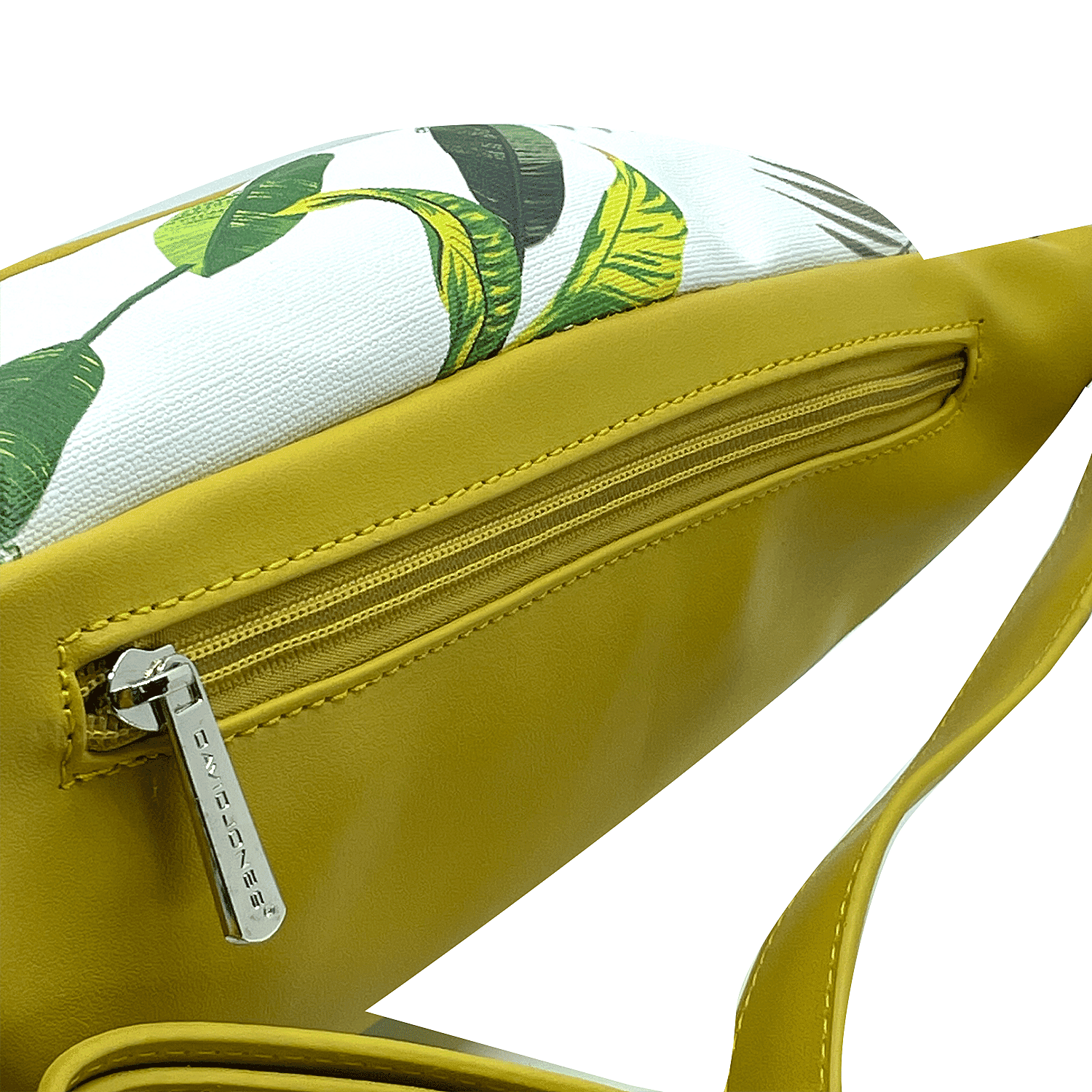 David Jones Leaf Pattern Crossbody Bag - Yellow
