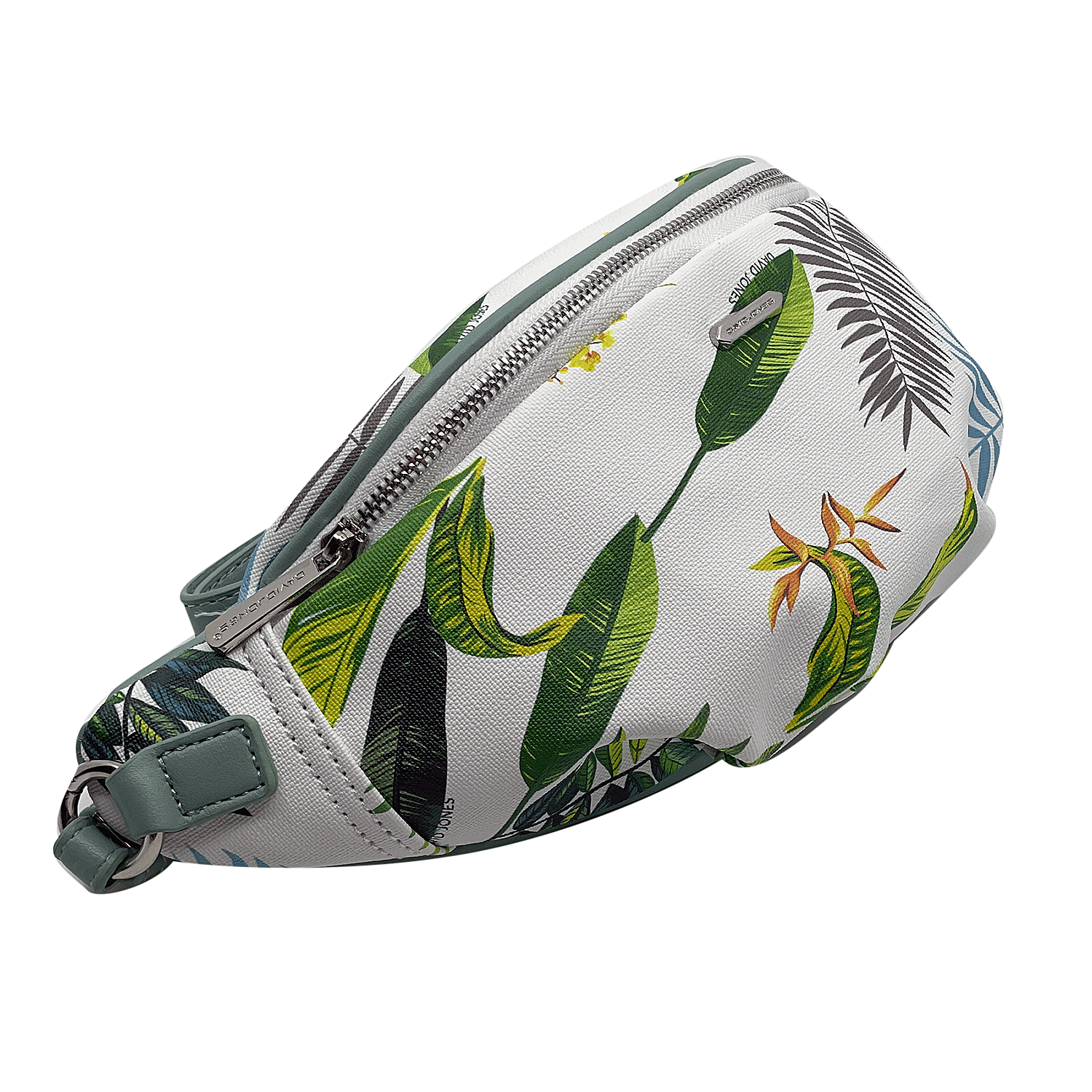 David Jones Leaf Pattern Crossbody Bag - Pale Green
