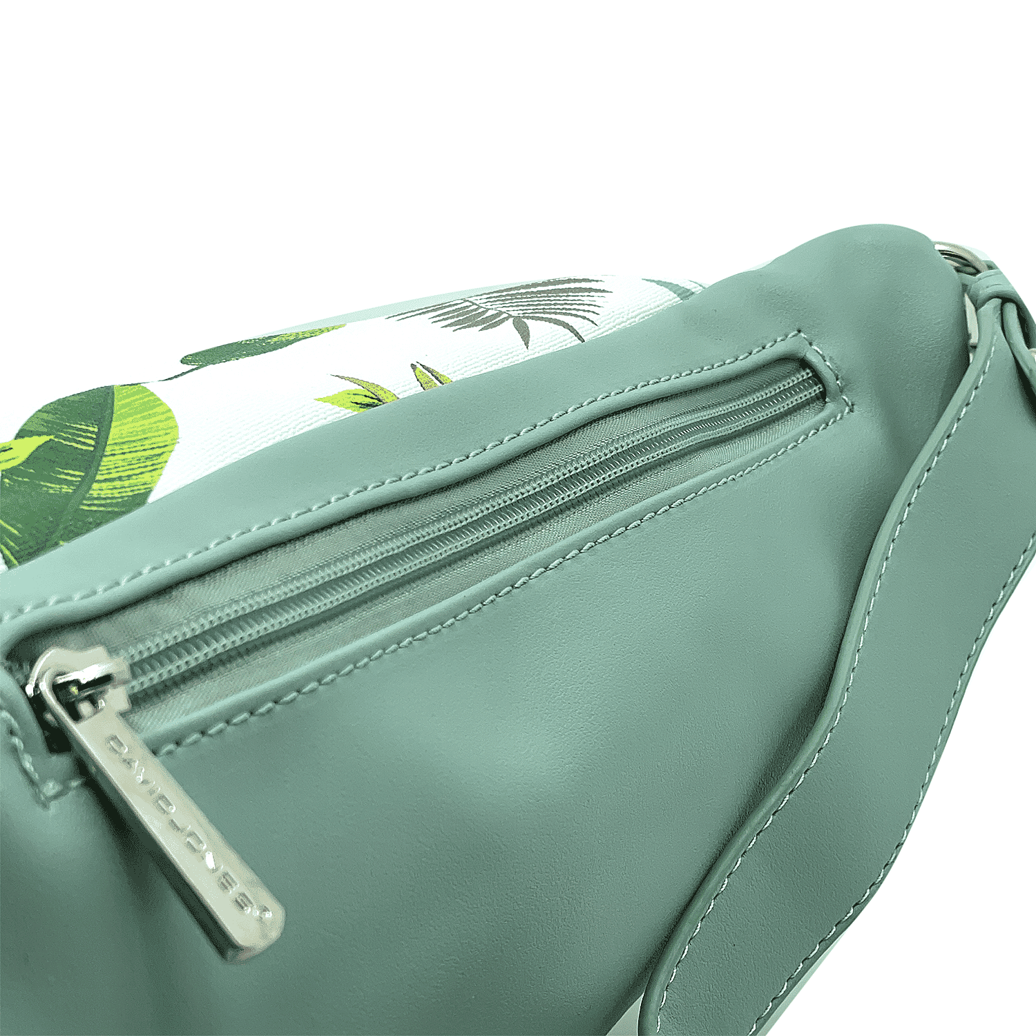 David Jones Leaf Pattern Crossbody Bag - Pale Green