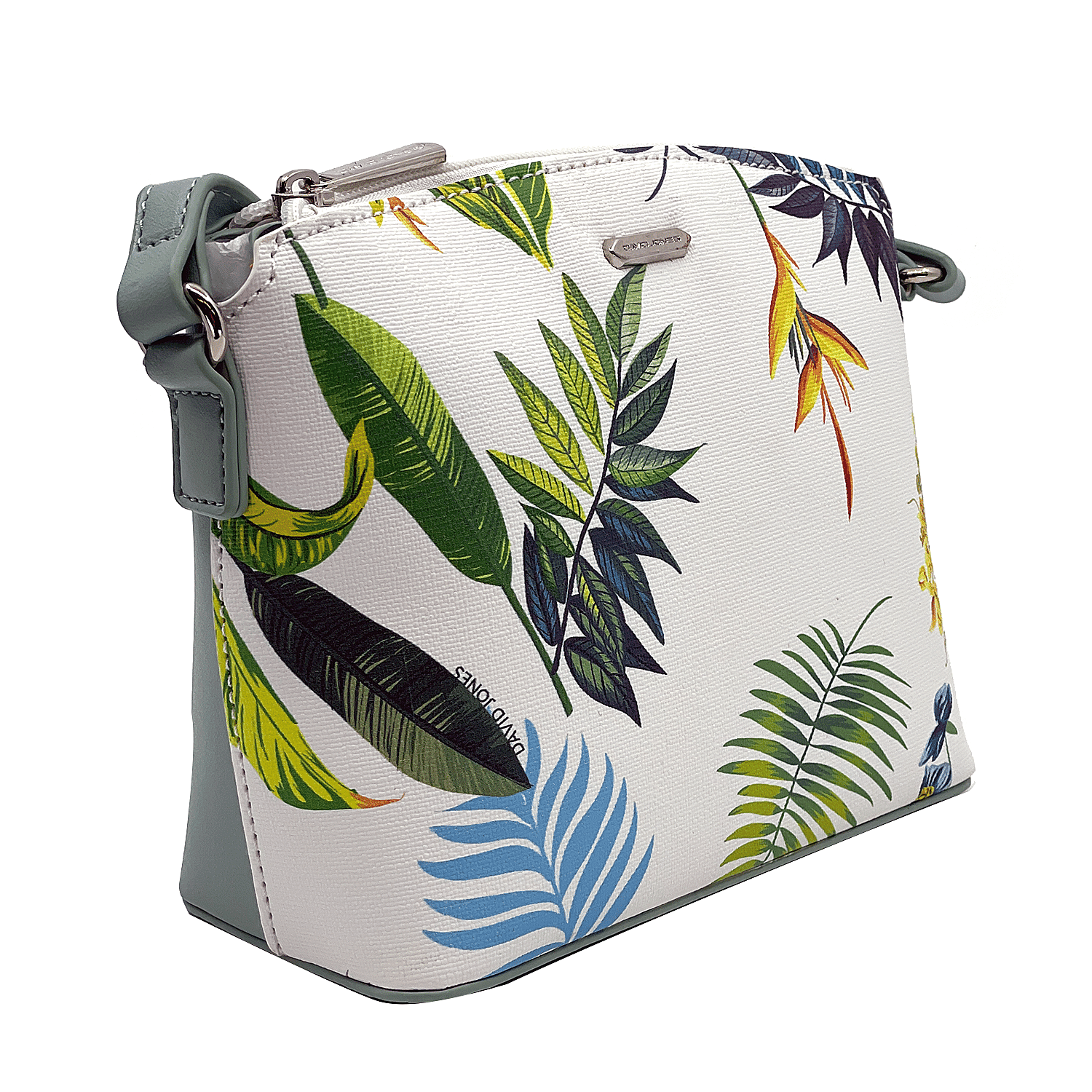 David Jones Tropical Floral Printed Crossbody Bag - Pale Green