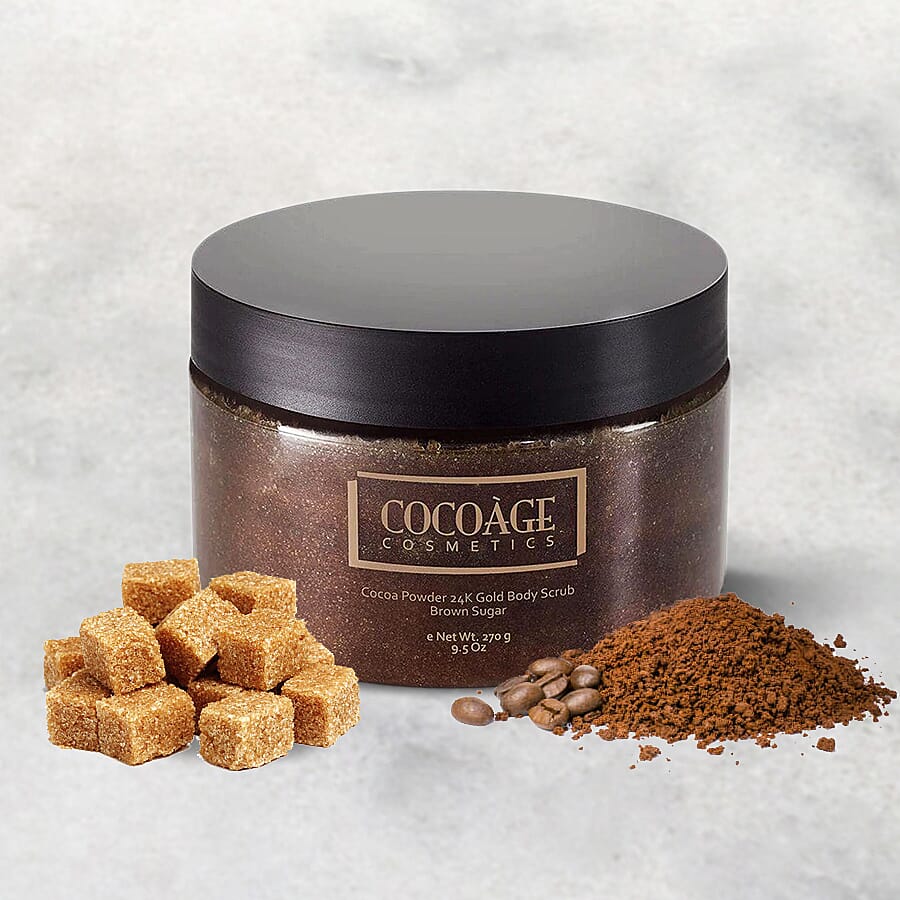 Cocoage  Cocoa Powder 24K Gold Body Scrub - Brown Sugar