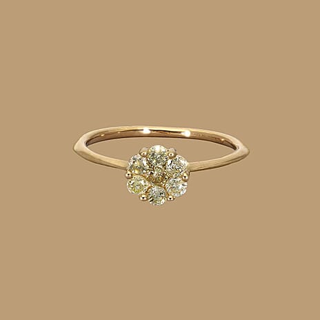 14K Yellow Gold SGL Certified Natural Yellow Diamond (SI-I1) Ring 0.50 Ct.