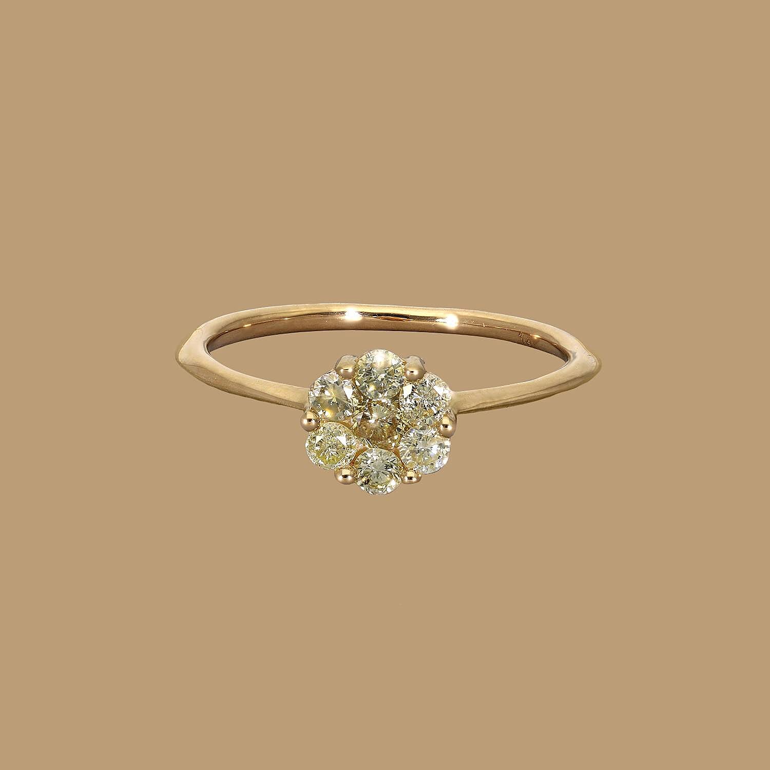 14K Yellow Gold SGL Certified Natural Yellow Diamond (SI-I1) Ring 0.50 Ct.