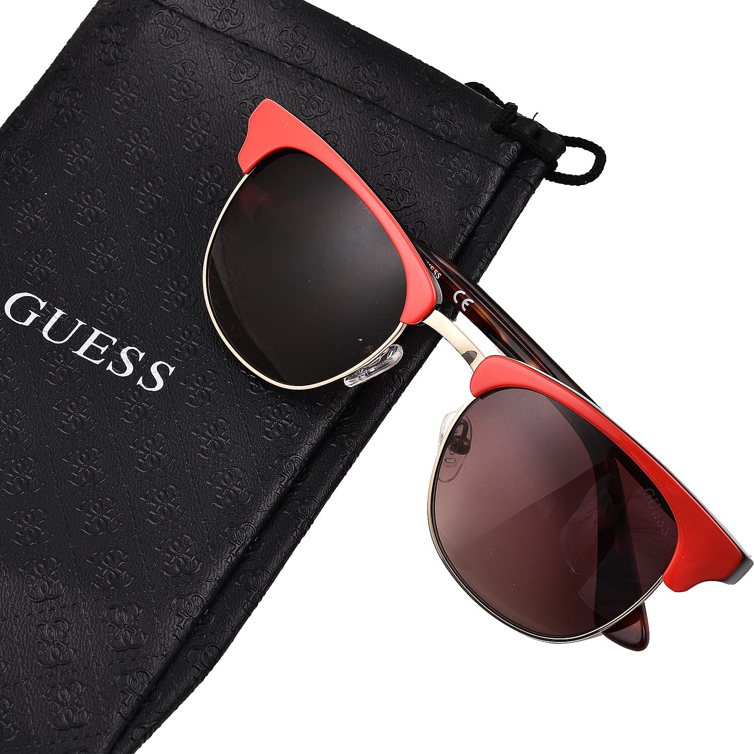 Guess Browline Red Frame Sunglasses - Red