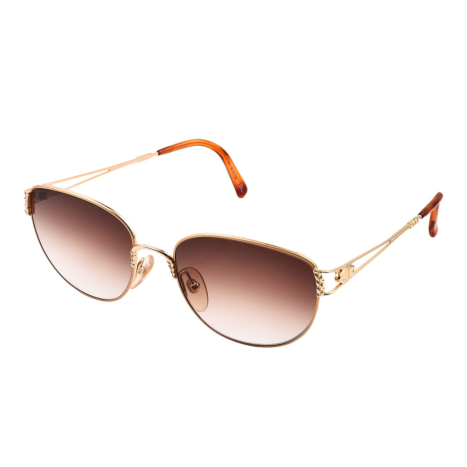 DIOR Cat Eye Sunglasses with Black Blue Lenses - Gold