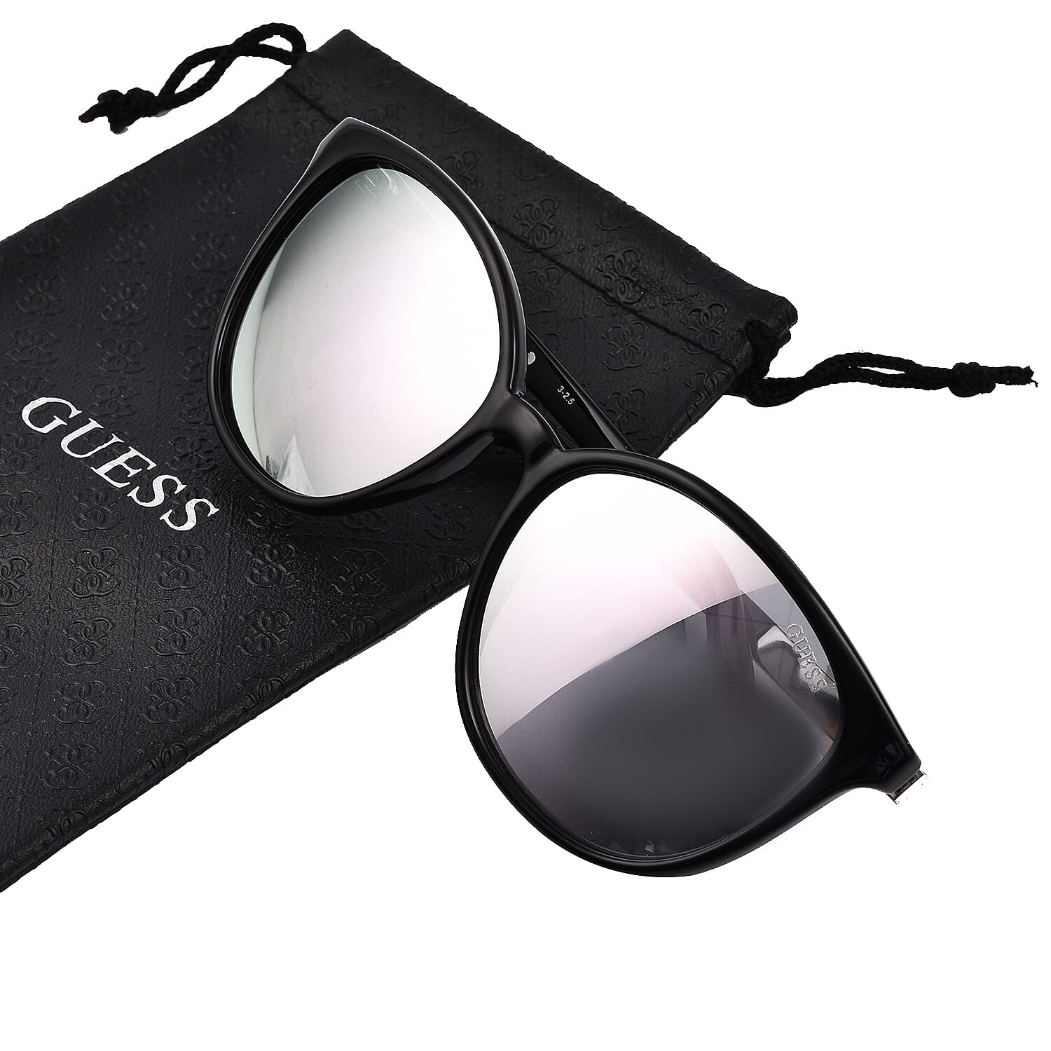 Guess Wayfarer Black Frame Sunglasses - Translucent Clear