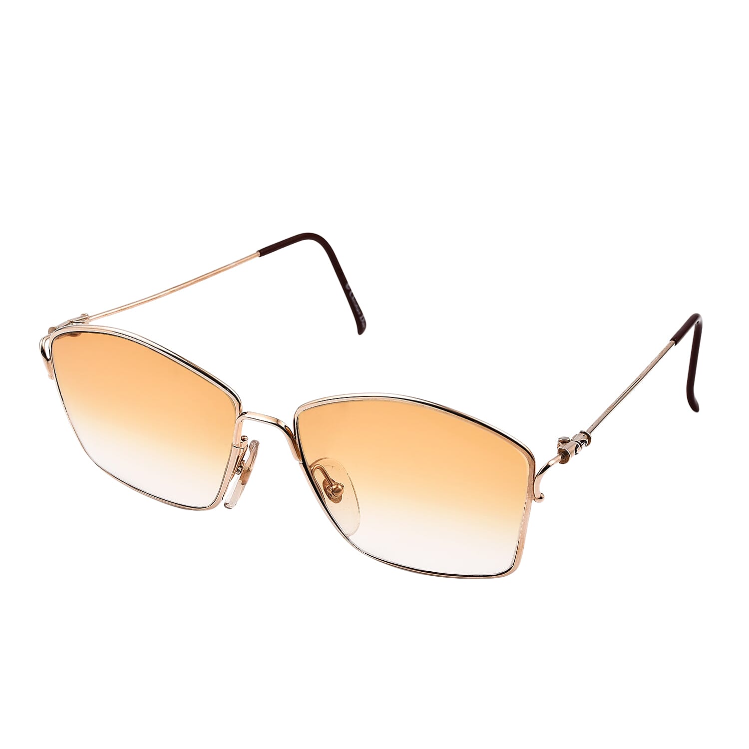DIOR Rectangle Sunglasses with Yellow Lenses - Gold