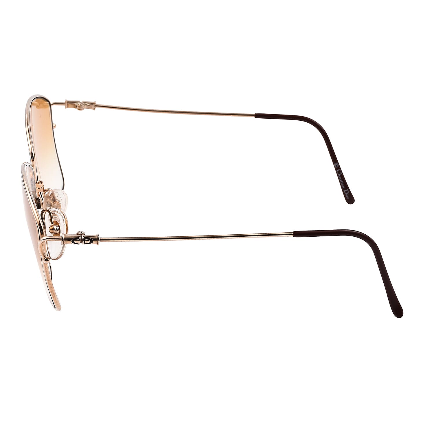 DIOR Rectangle Sunglasses with Yellow Lenses - Gold