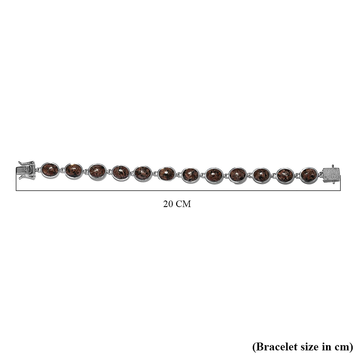 Yooperlite Link Bracelet (Size - 7.5) in Platinum Overlay Sterling Silver 30.84 ct, Silver Wt. 13.90 Gms