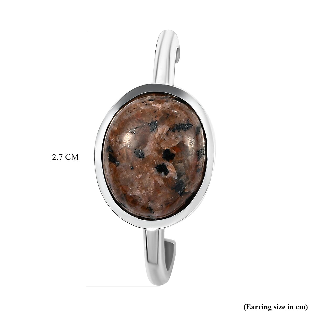 Yooperlite Earrings (With Push Back) in Platinum Overlay Sterling Silver.