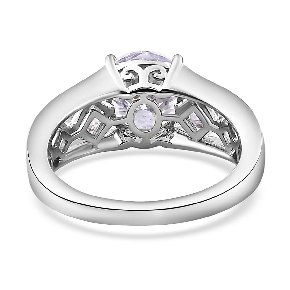GP Art Deco Collection - Moissanite Ring in Platinum Overlay Sterling Silver 2.53 Ct.
