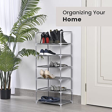 Homesmart Multipurpose 6 Layer Shoe Rack (Size 100x43x29 Cm) - Grey