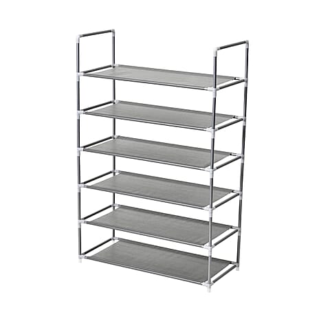 Homesmart Multipurpose 6 Layer Shoe Rack (Size 100x65x29 Cm) - Grey