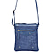 Assots London Janet 100% Genuine Leather Croc Pattern Crossbody Bag (Size 25x21 cm) - Blue