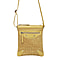 Assots London Janet 100% Genuine Leather Croc Pattern Crossbody Bag (Size 25x21 cm) - Mustard