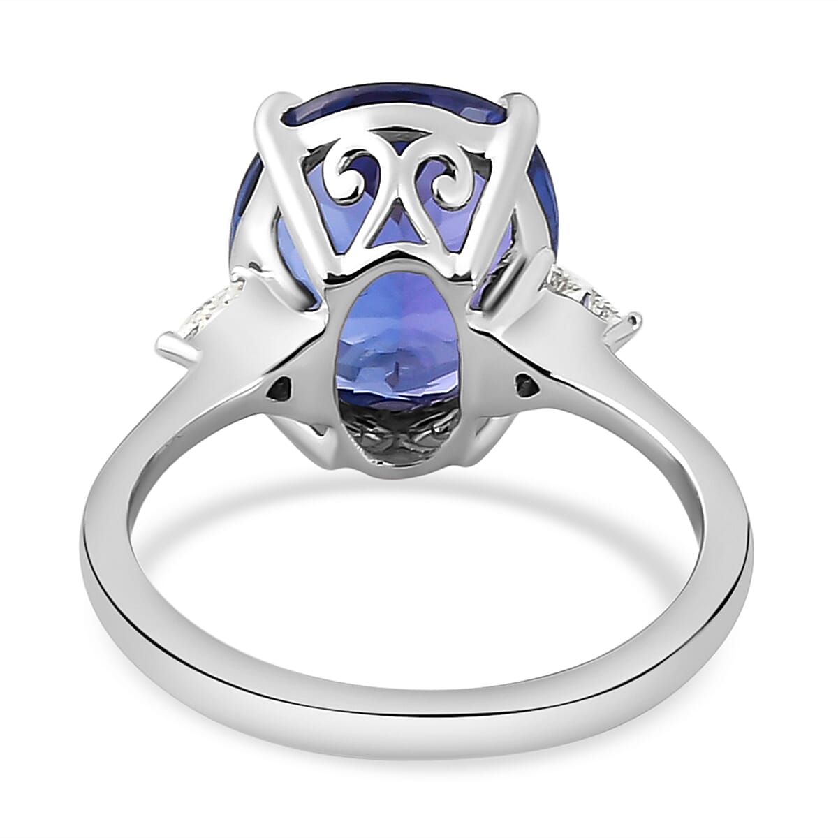 RHAPSODY 950 Platinum AAAA Tanzanite and Diamond (VS-E-F) Ring 5.26 Ct.