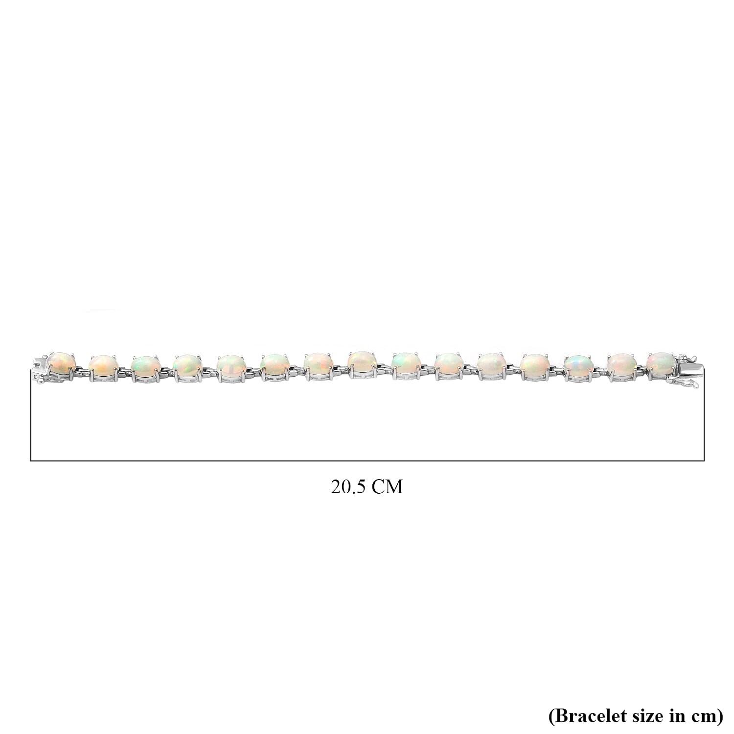 OTO - Wegel Tena  Opal Bracelet (Size - 7) in Rhodium Overlay Sterling Silver 16.38 Ct, Silver Wt. 11.00 Gms