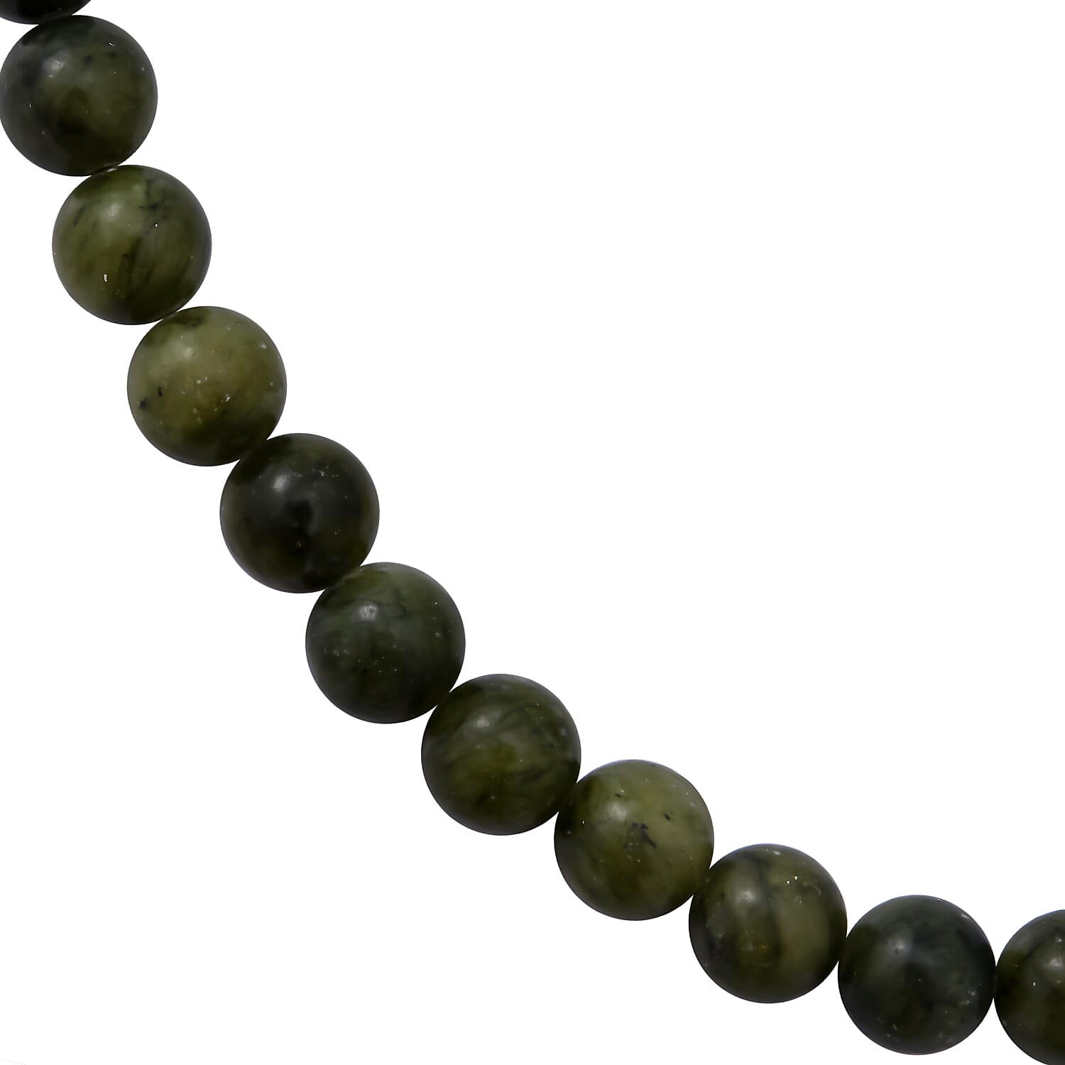 Connemara - Irish Green Stone Necklace (Size - 20) in Rhodium Overlay Sterling Silver 250 CT