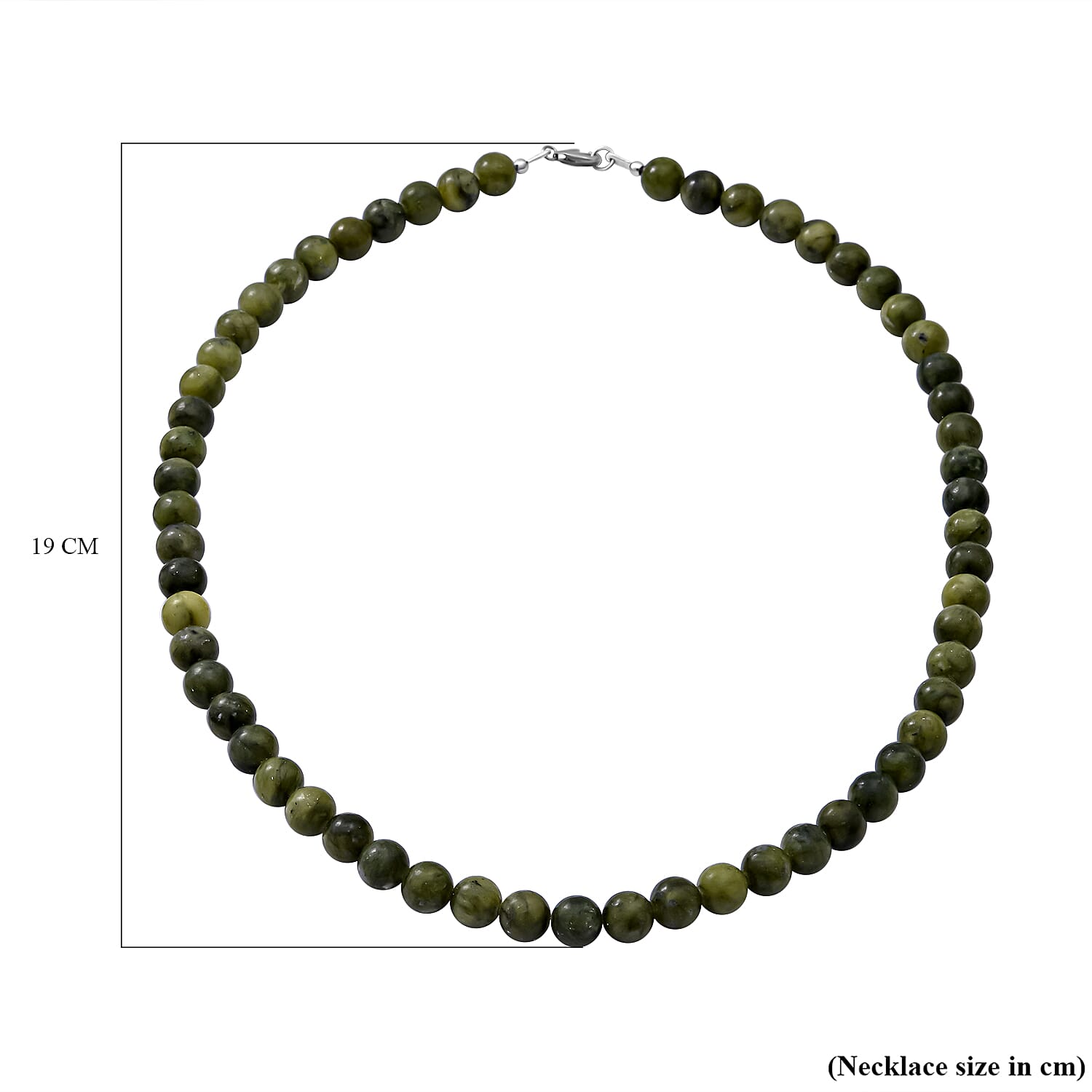 Connemara - Irish Green Stone Necklace (Size - 20) in Rhodium Overlay Sterling Silver 250 CT