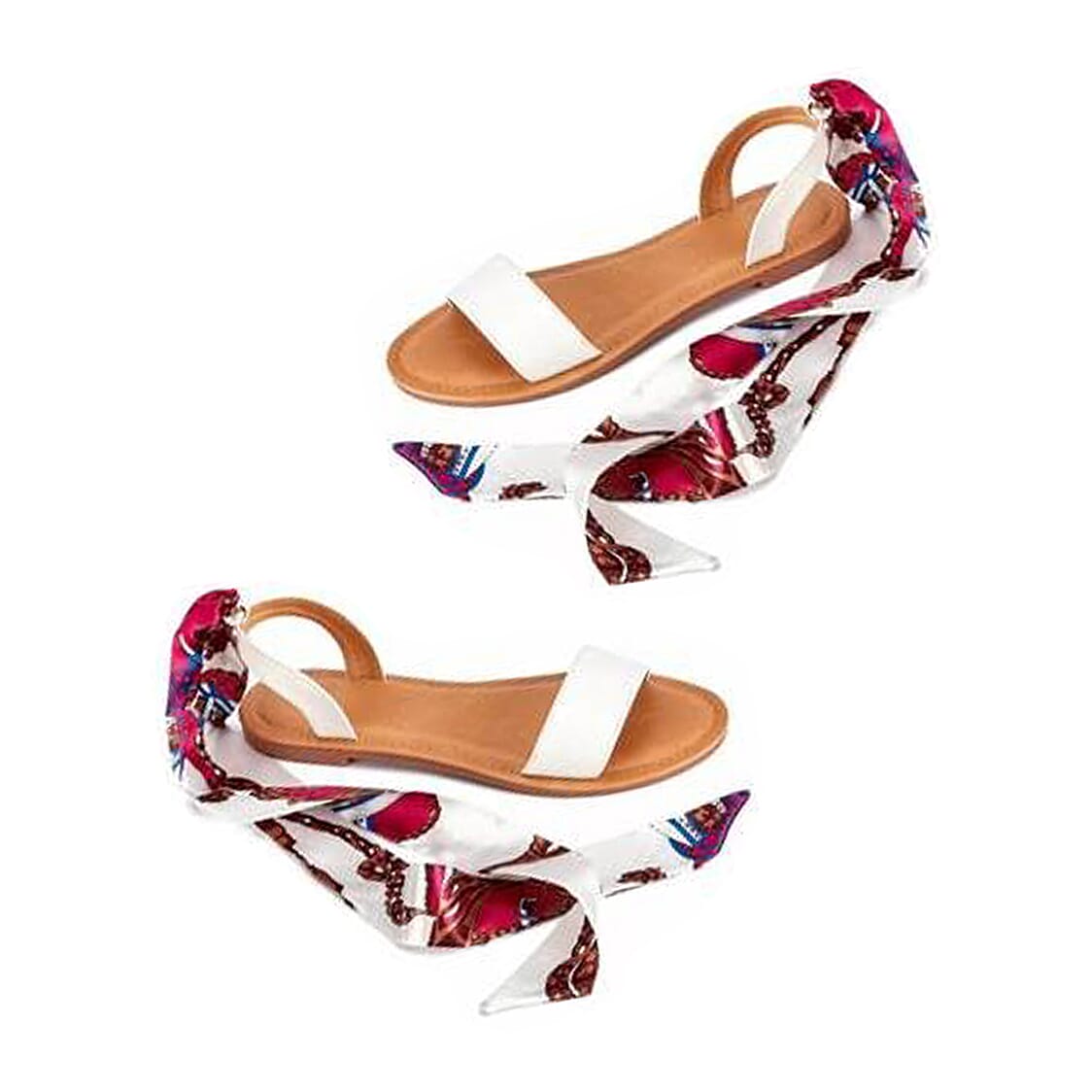 Manchester Closeout Chiffon Sandal (Size 6) - White