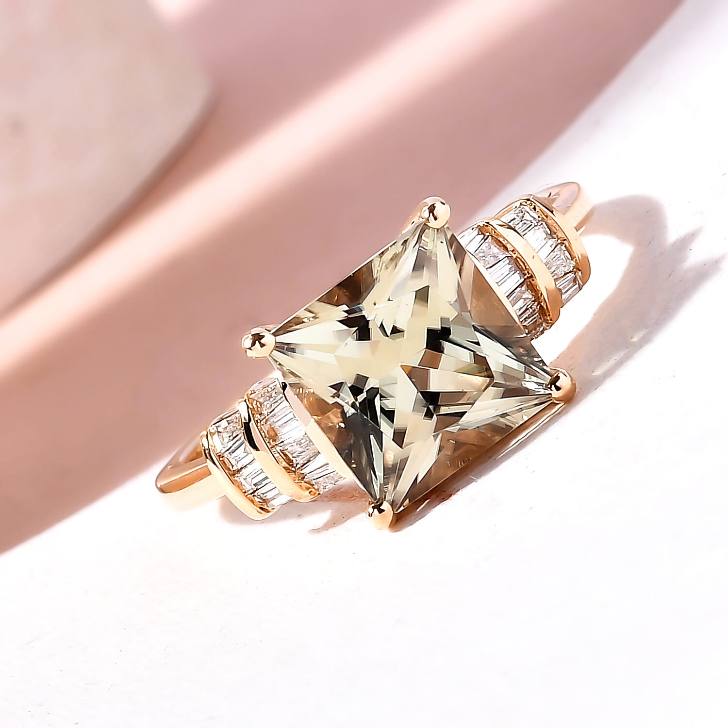 ILIANA 18K Yellow Gold AAA Turkizite and Diamond (SI-G-H) Ring 3.00 Ct.