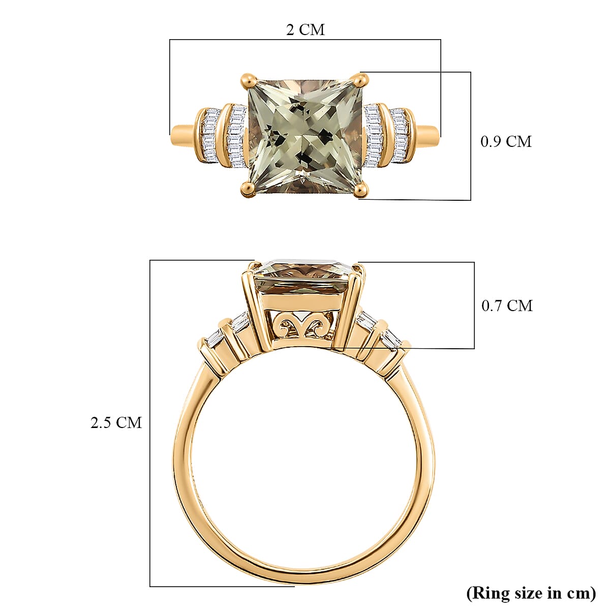 ILIANA 18K Yellow Gold AAA Turkizite and Diamond (SI-G-H) Ring 3.00 Ct.