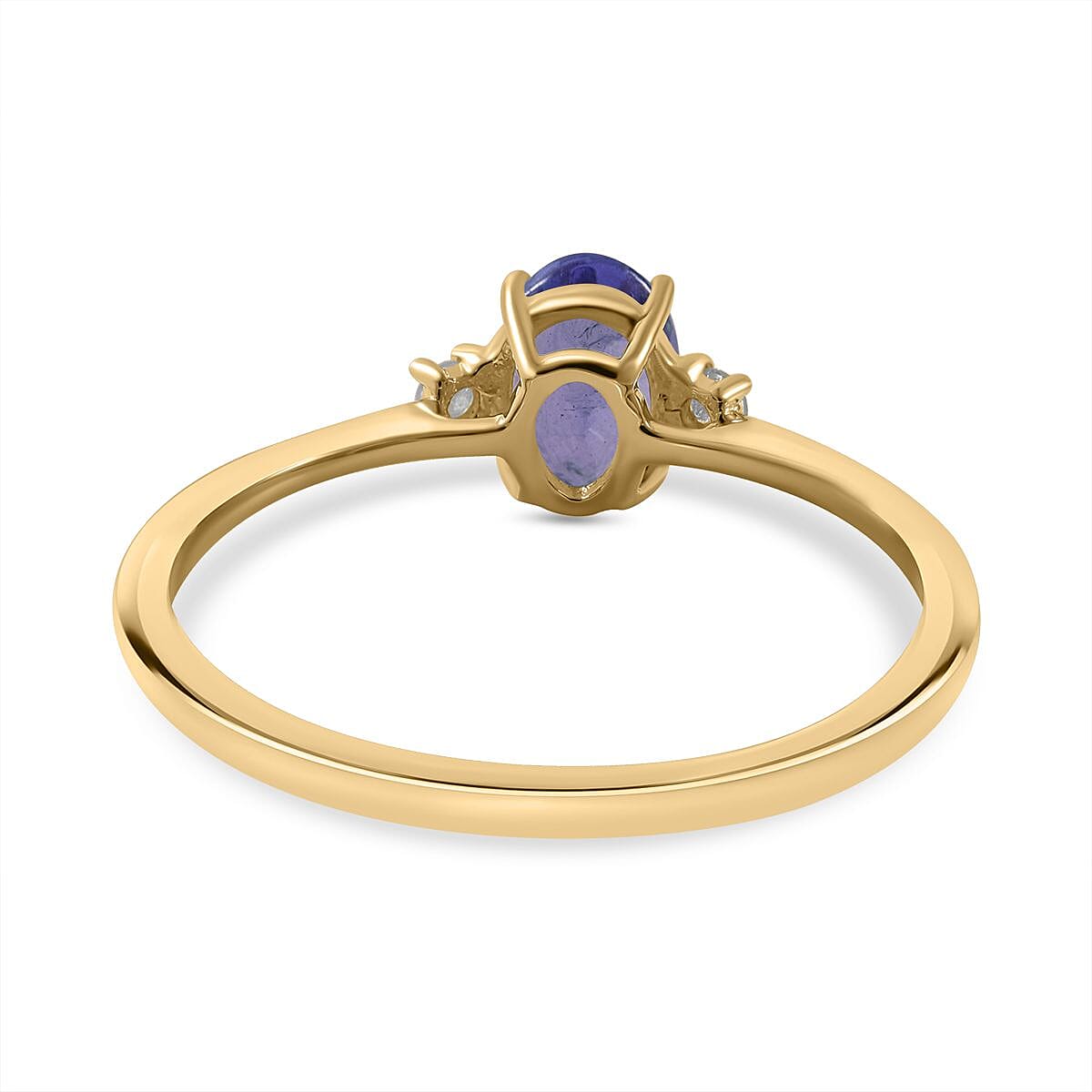 9K Yellow Gold Tanzanite and Diamond (G-H) Ring 0.86 Ct. 9K Yellow Gold Tanzanite and Diamond (G-H) Ring 0.86 Ct.