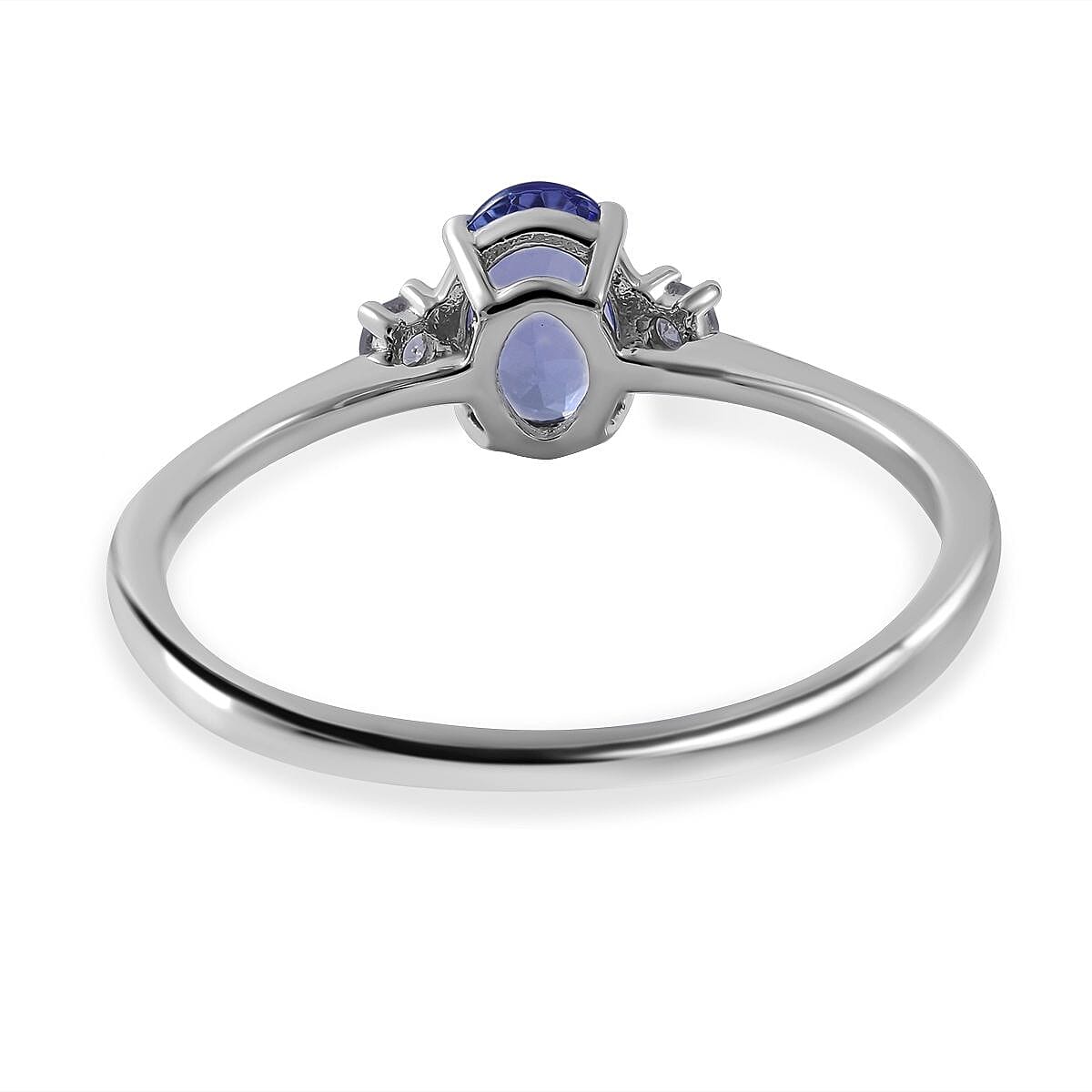 9K White Gold Tanzanite and Diamond (G-H) Ring 0.86 Ct.