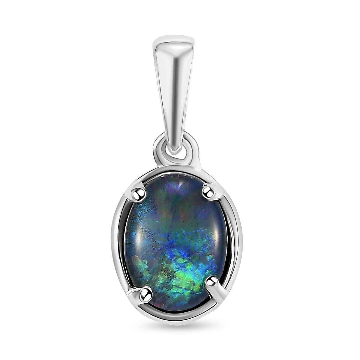 Australian Boulder Opal Pendant in Sterling Silver