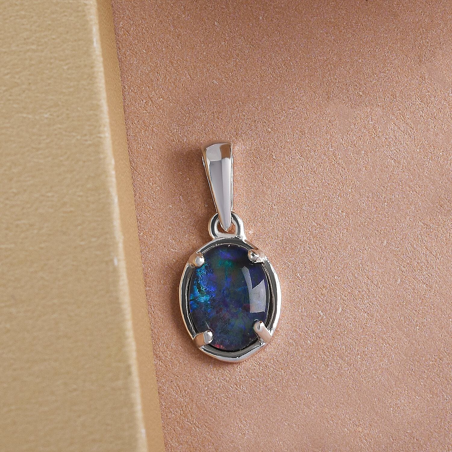 Australian Boulder Opal Pendant in Sterling Silver