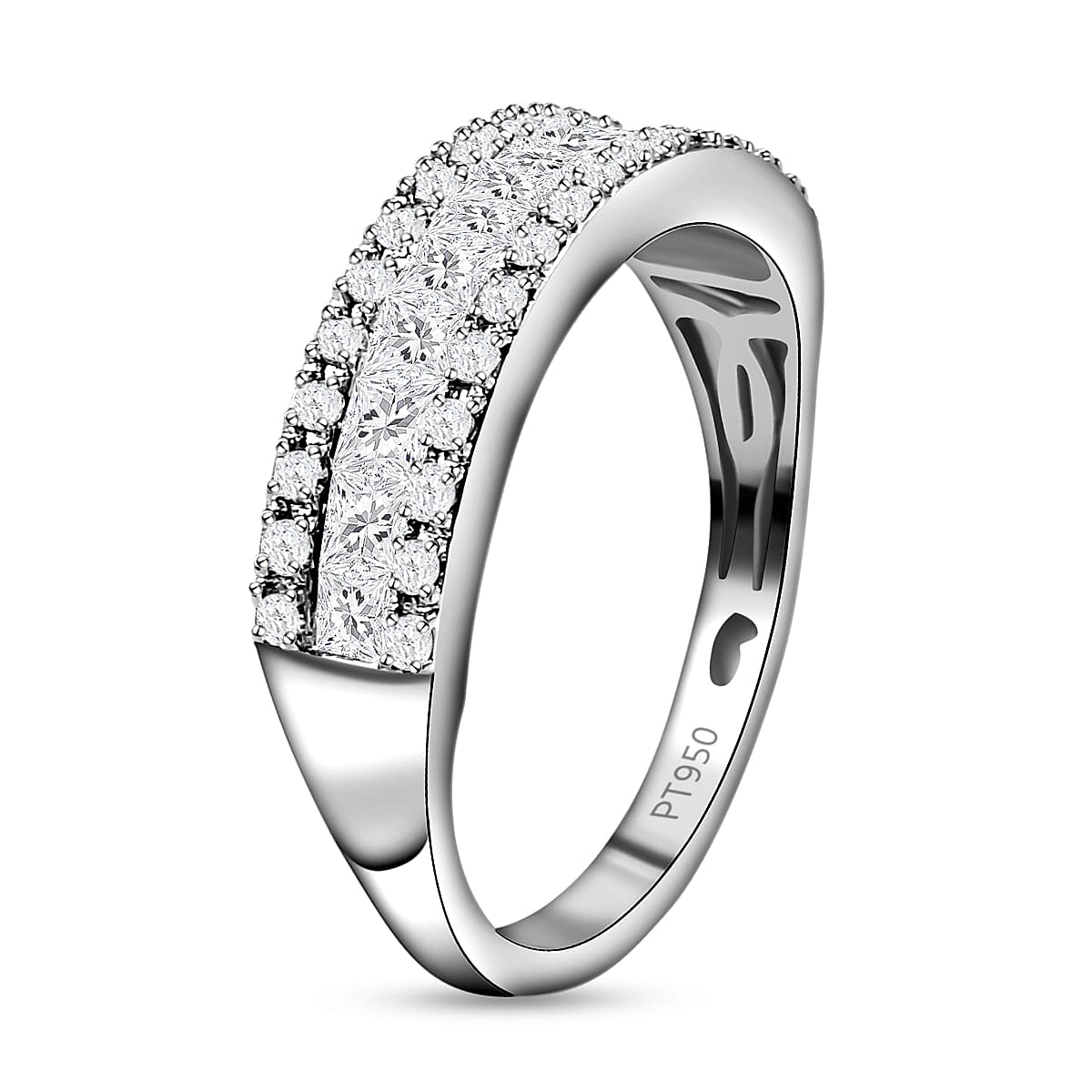 RHAPSODY 950 Platinum IGI Certified Diamond (VS-E-F) Ring 1.00 Ct.