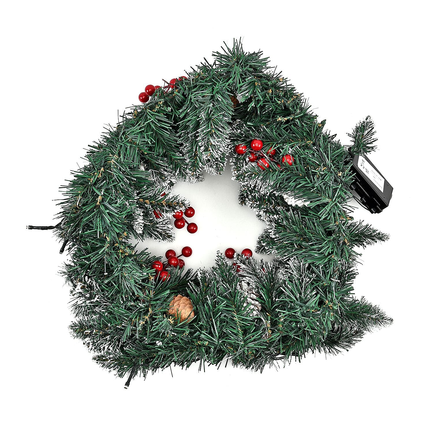 45cm Christmas Wreath with 30 LED String Light - Frost