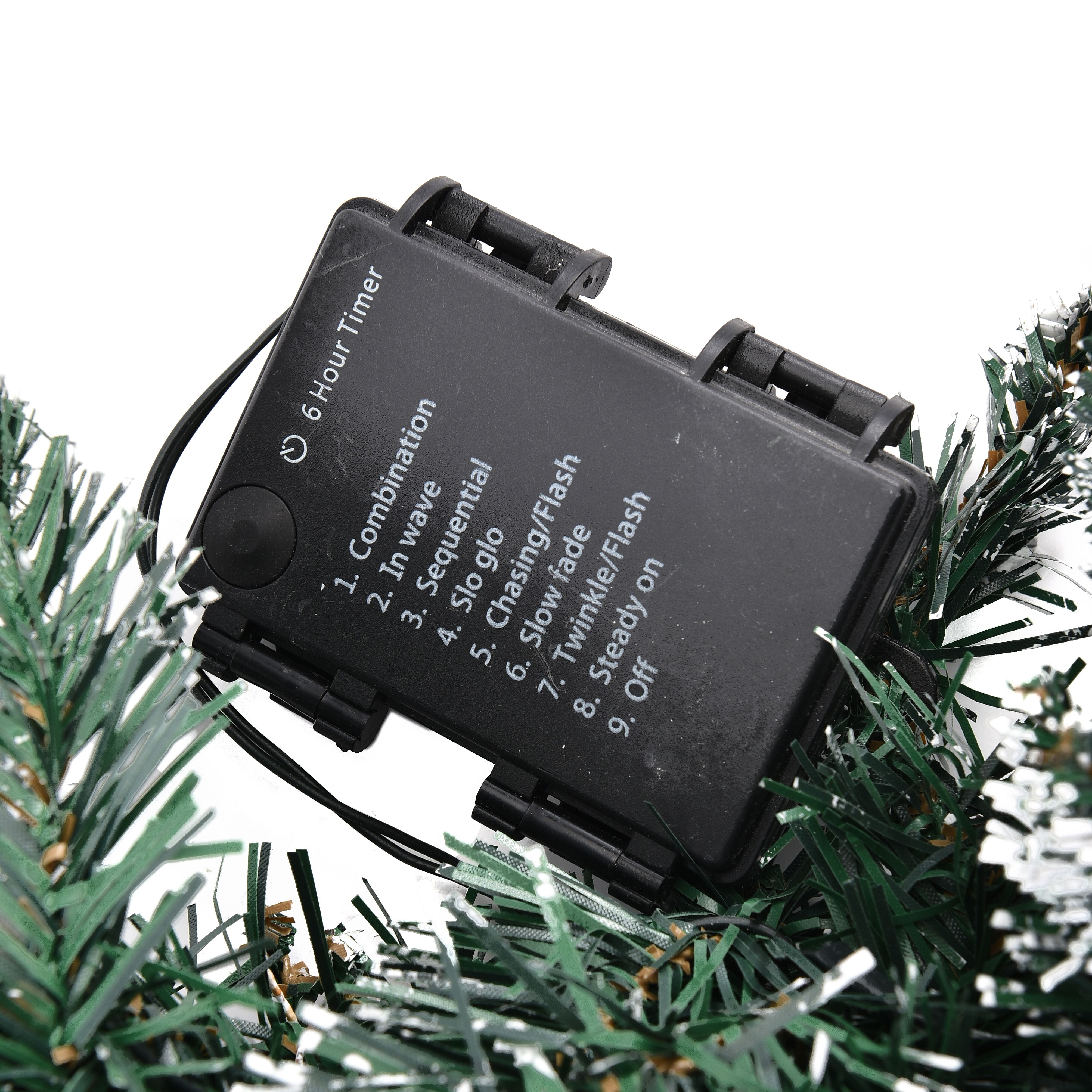 45cm Christmas Wreath with 30 LED String Light - Frost - Requires 3AA Batteries (Not Incld)