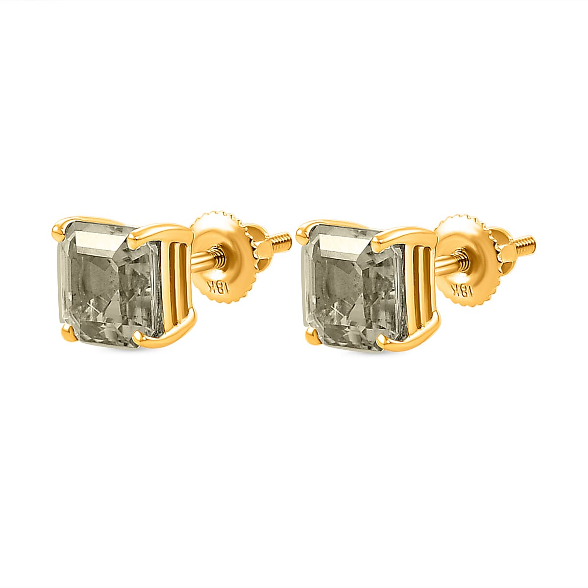 ILIANA 18K Yellow Gold AAA Turkizite Stud Earrings (with Screw Back) 2.49 Ct.