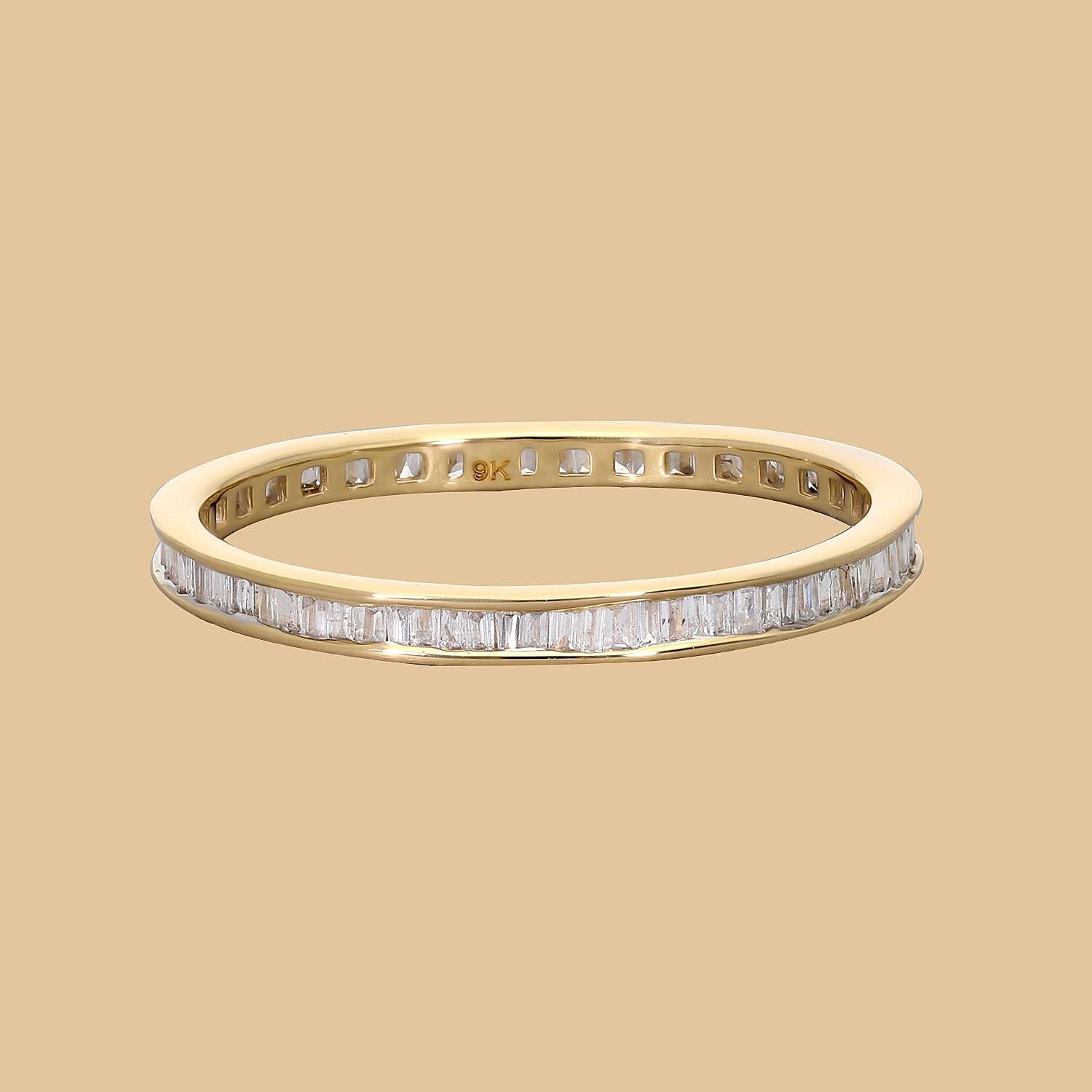 9K Yellow Gold SGL Certified Diamond (I1-I2-G-H) Ring 0.50 Ct.