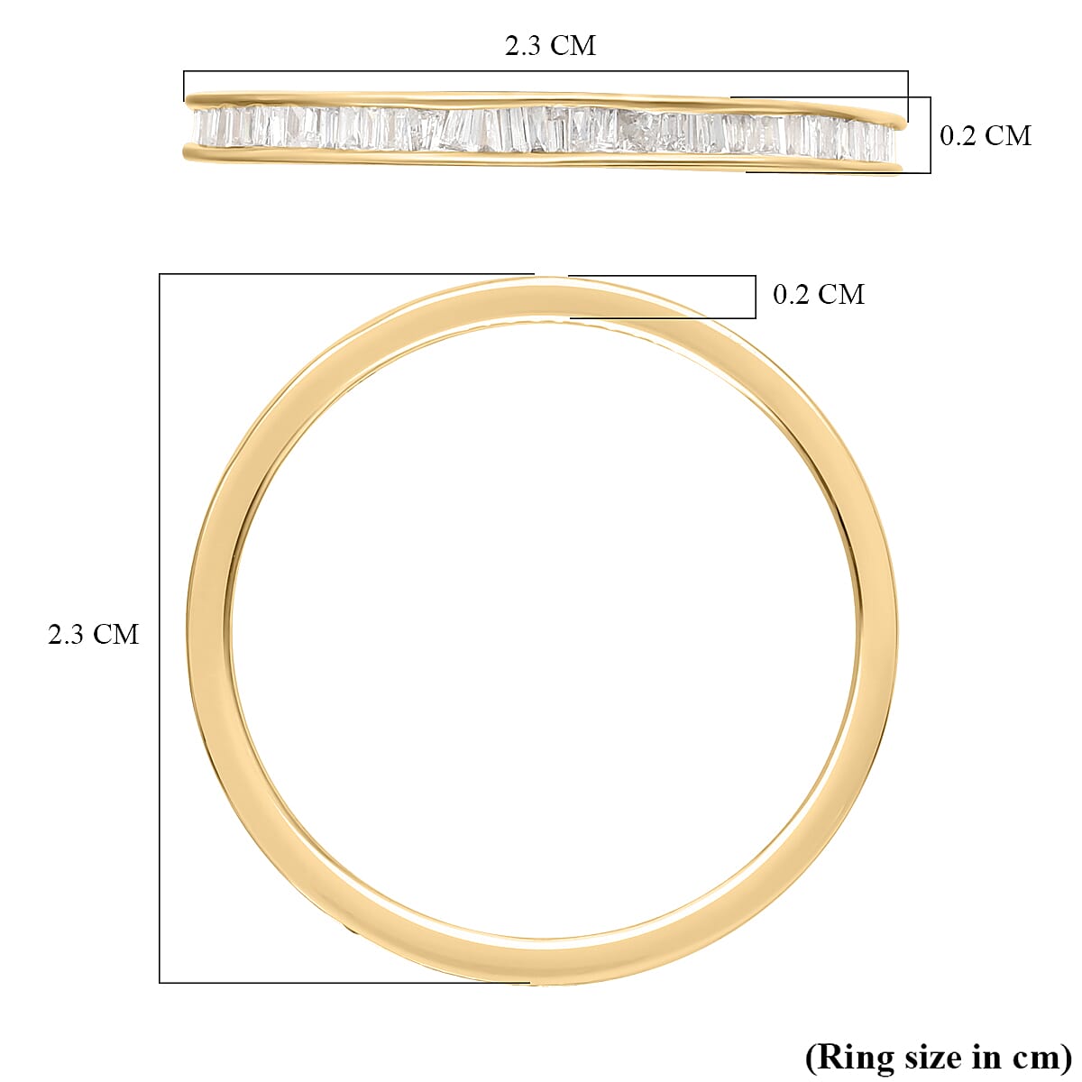 9K Yellow Gold SGL Certified Diamond (I1-I2-G-H) Ring 0.50 Ct.
