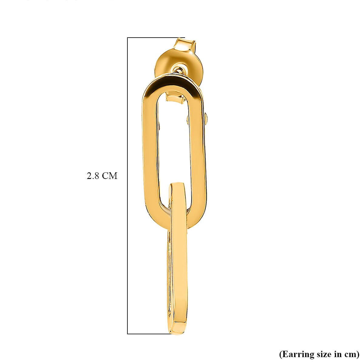 9K Yellow Gold Paperclip Earrings (with Push Back)