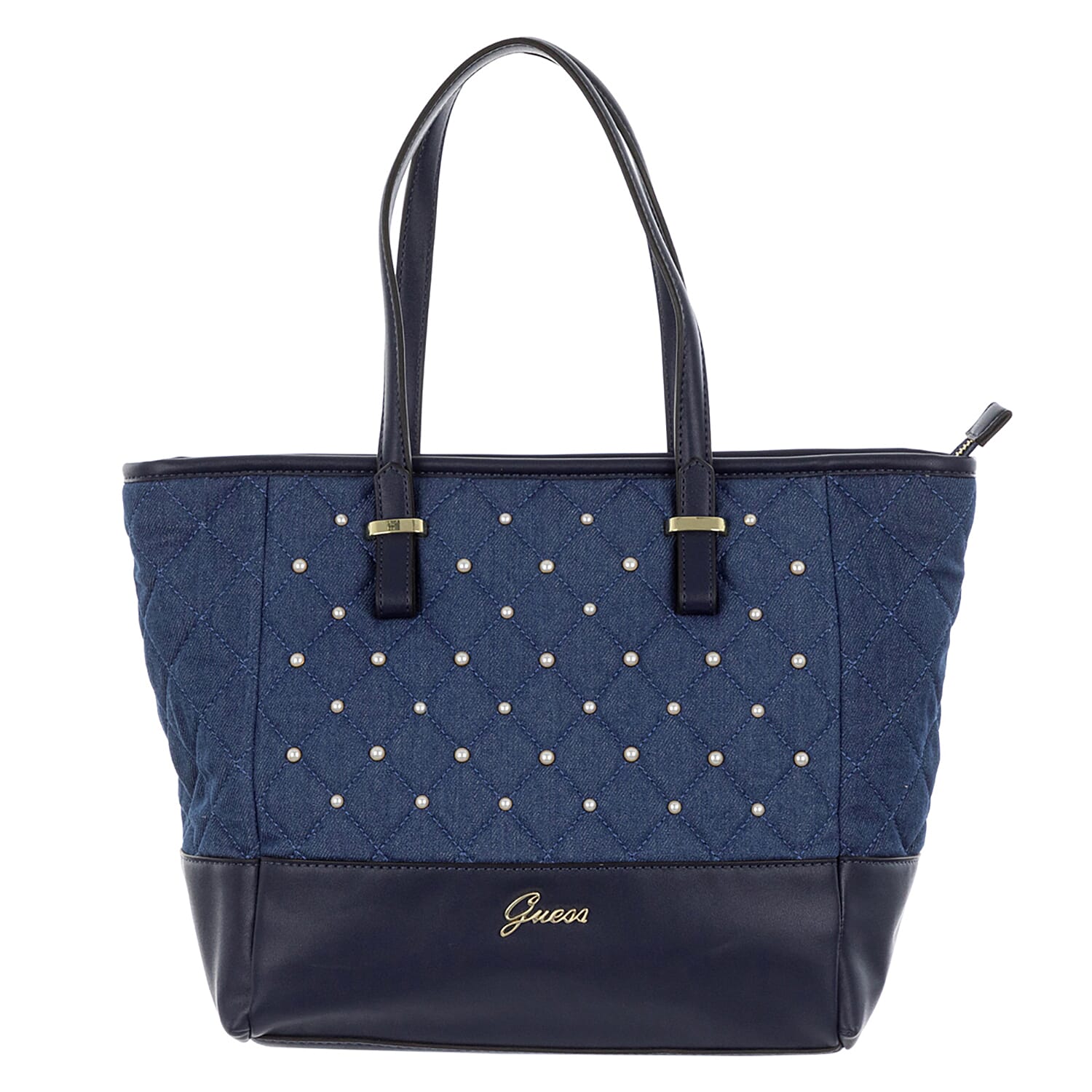 GUESS Kailey Tote Handbag with Handle Drop (Size 29x28x13 Cm) - Navy
